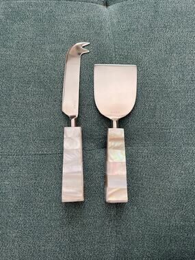 ANNA New York Mother of Pearl Cheese Knife Set Stainless Steel Charcuterie